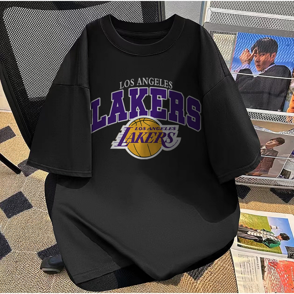 Adioa kaos oversize pria Hitam XXL / LOS ANGELES LAKERS / baju kaos pria distro original 100% / baju