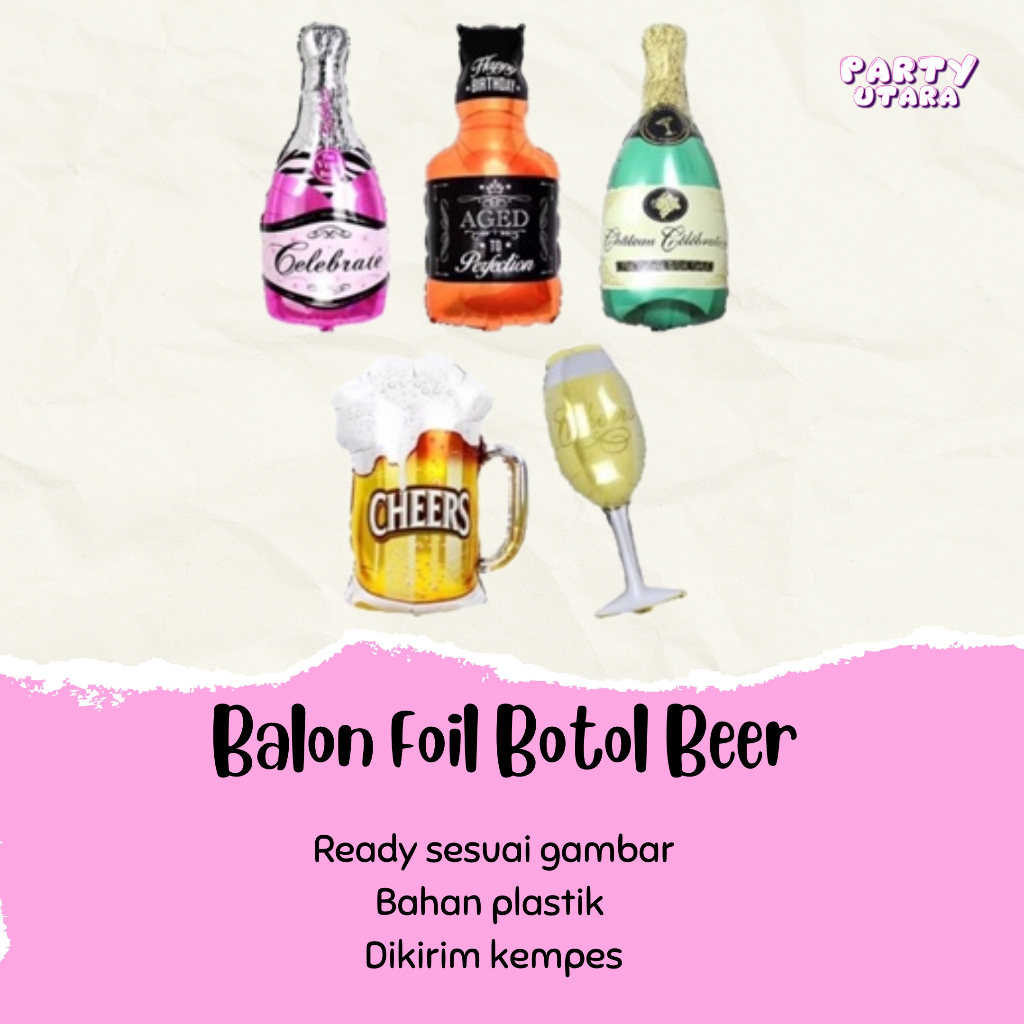 BALON FOIL BENTUK BOTOL MINUMAN