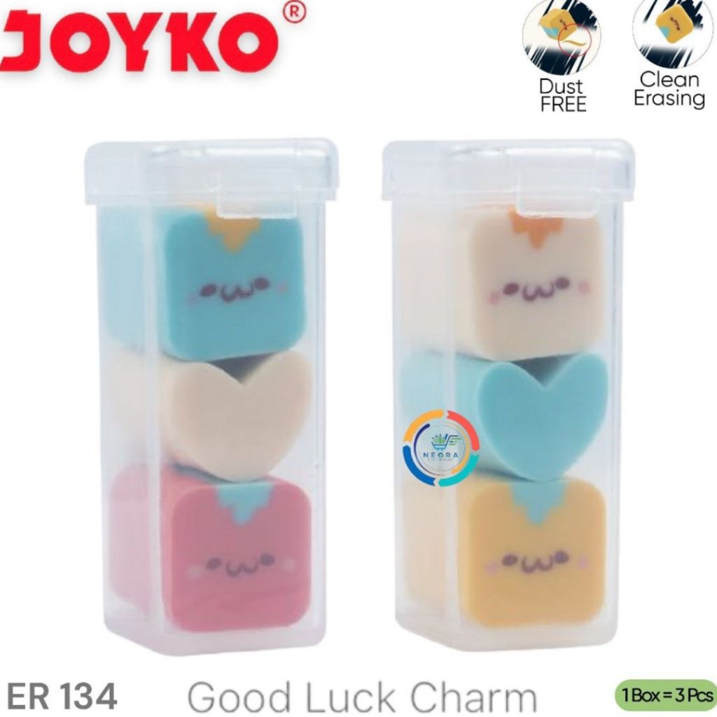 

Penghapus Eraser Joyko ER-134 Good Luck Charm 1 Pack 3 Pcs Eraser Fancy