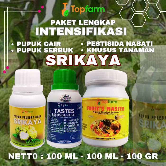 Pupuk Topfarm / Pupuk Paket Lengkap Buah Srikaya / Pupuk Khusus Buah Srikaya / Pupuk Booster Buah Sr
