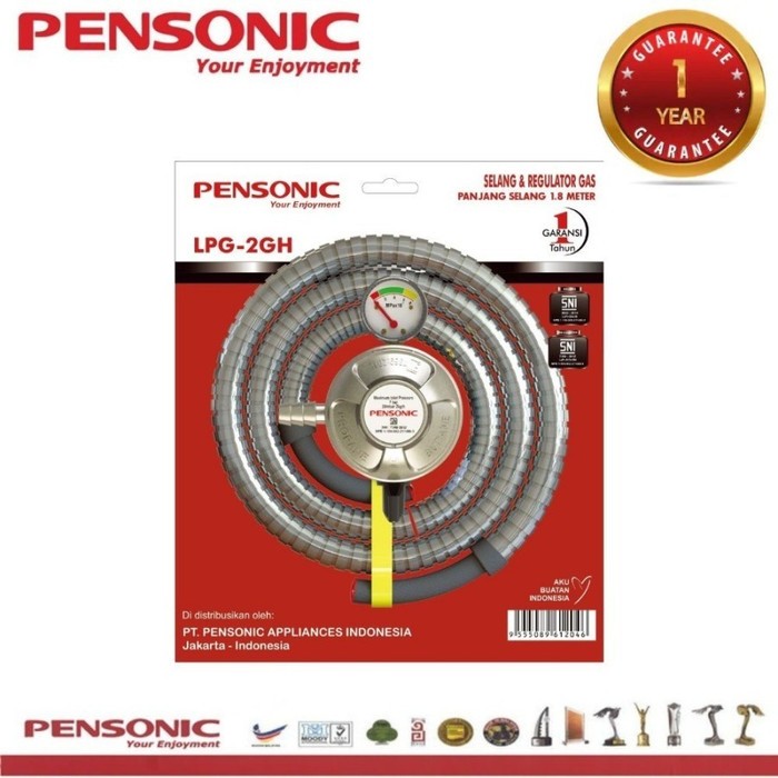 PENSONIC Gas Regulator LPG-2GH – Selang 1.8 meter dan Regulator dengan Meteran