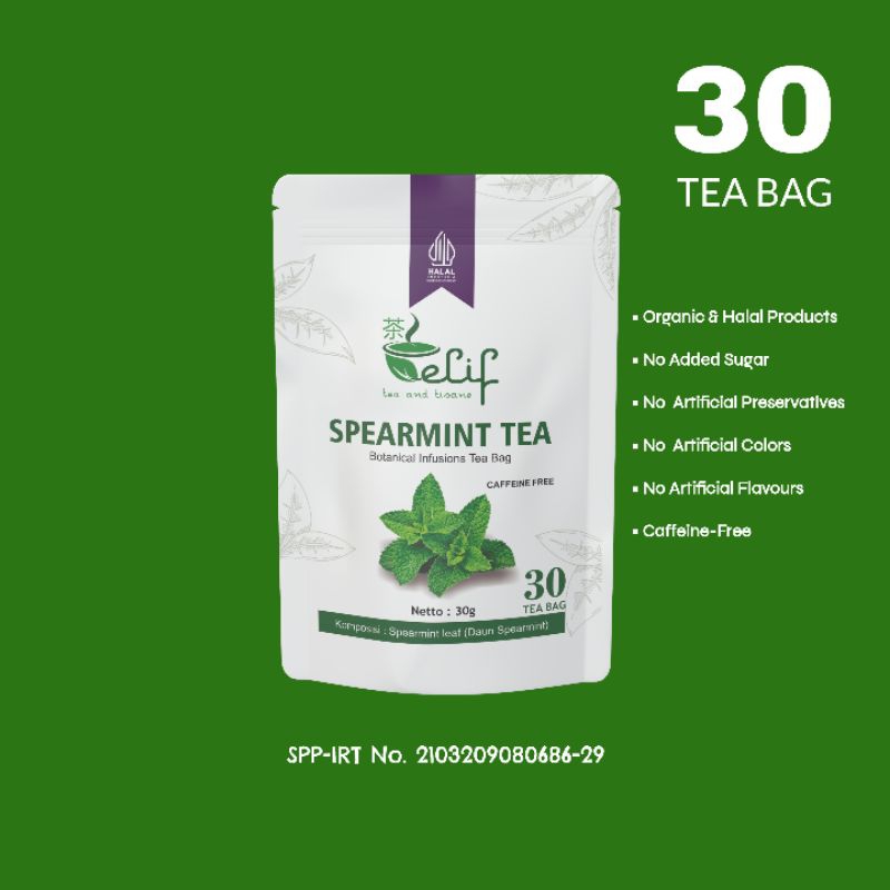

MAR ELIF TEA AND TISANE Spearmint Tea Teh Spearmint Untuk Jerawat Hormon PCOS Promil 30 Tea Bag
