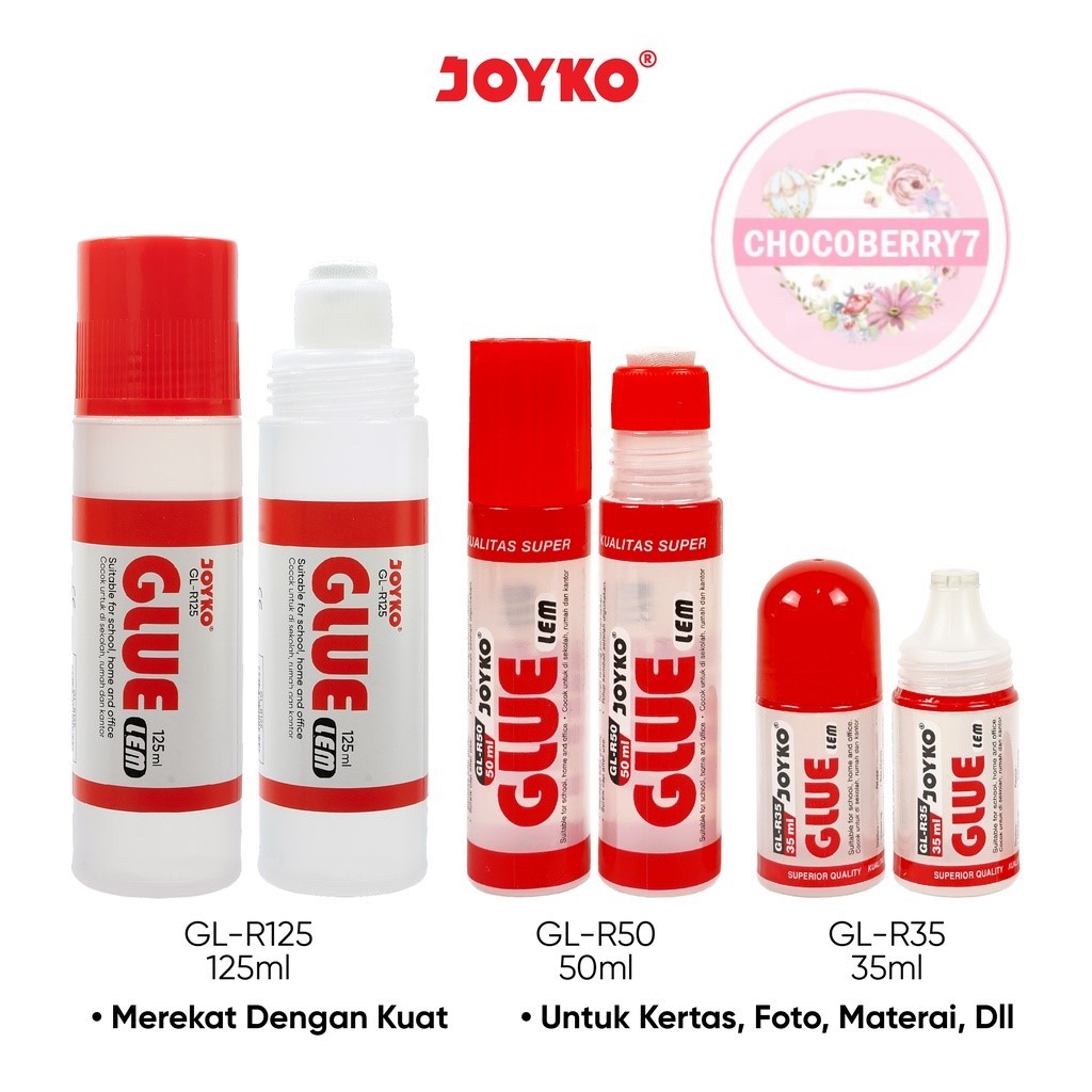 

Lem Kertas Cair Liquid Glue Joyko GL-R35 R50 R125 Lem Cair 35ml 50ml 125ml