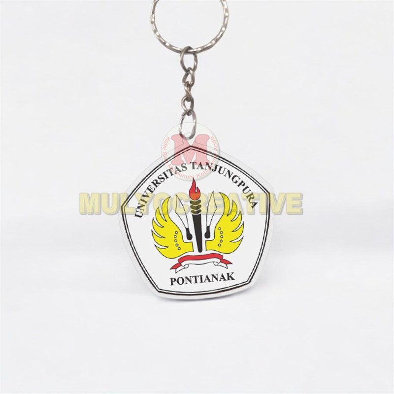 Ganci UNTAN Akrilik Dua Sisi Bolak Balik Gantungan Kunci Keychain Universitas Tanjungpura
