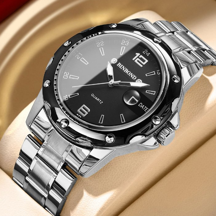 COD Jam Tangan Pria JP-23 BINBOND Analog Simple Casual Sporty Full Stainless Tahan Air 100% Original