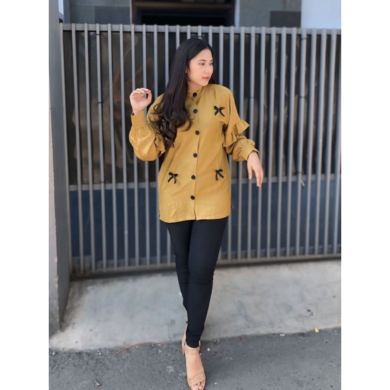 baju atasan wanita dewasa terbaru 2024/atasan wanita poli linen original.