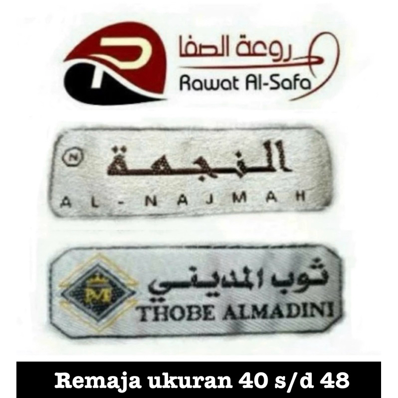 Gamis An Najmah, Rawat Al Safa, Thobe Almadini Remaja ukuran 40-48 wol dan polyester #Arab