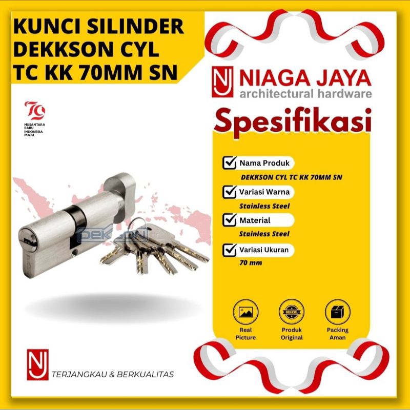 CYLINDER DEKKSON CYL TC KK 70MM SN