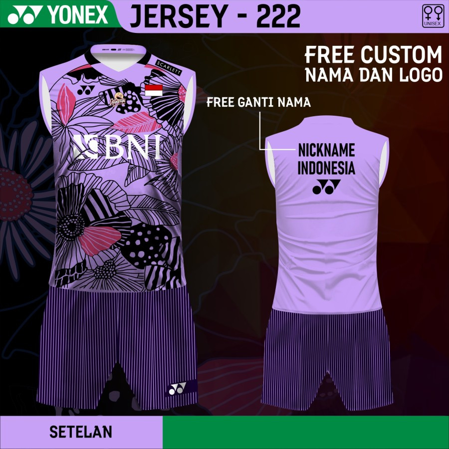 Setelan Jersey singlet badminton baju yonex minion sleeveless kaos bulutangkis