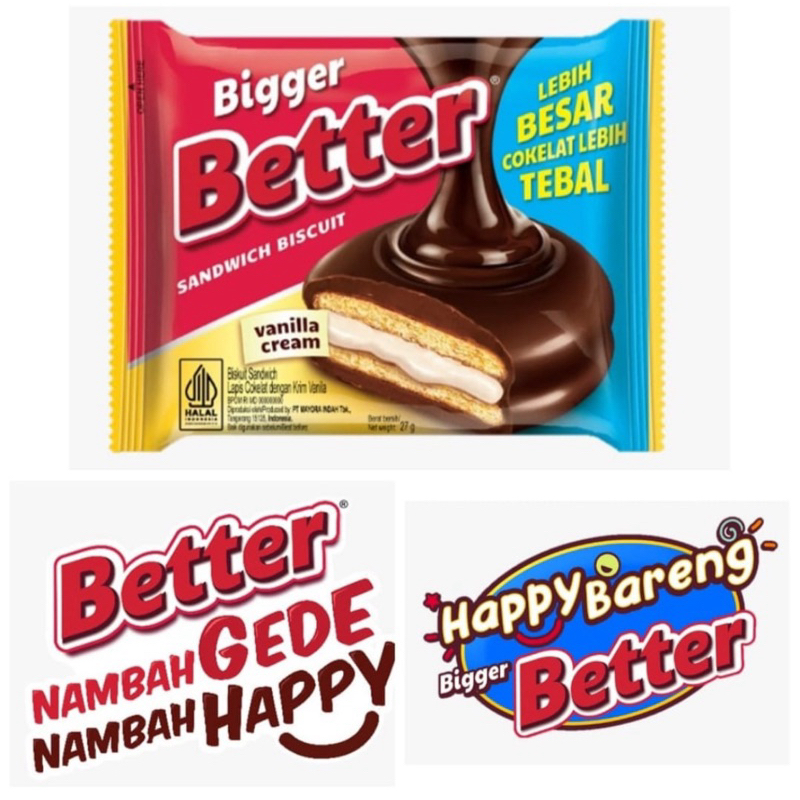 

Better Bigger Renceng @27gram 1 pak isi 10 sachet Camilan Biskuit Cookies