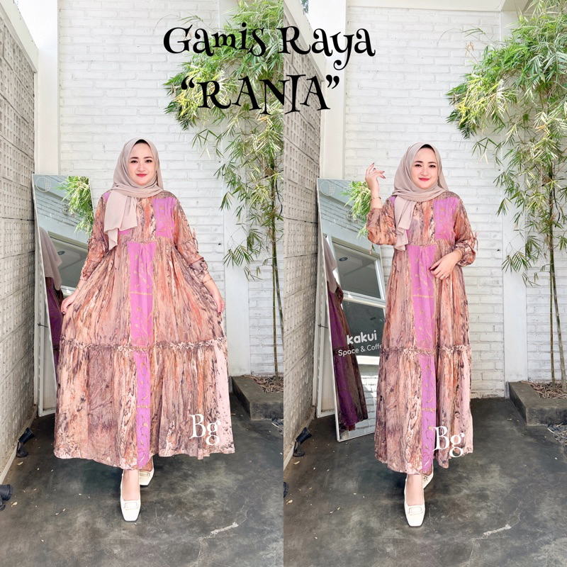 Gamis Raya Twill Ori bg Motif rania