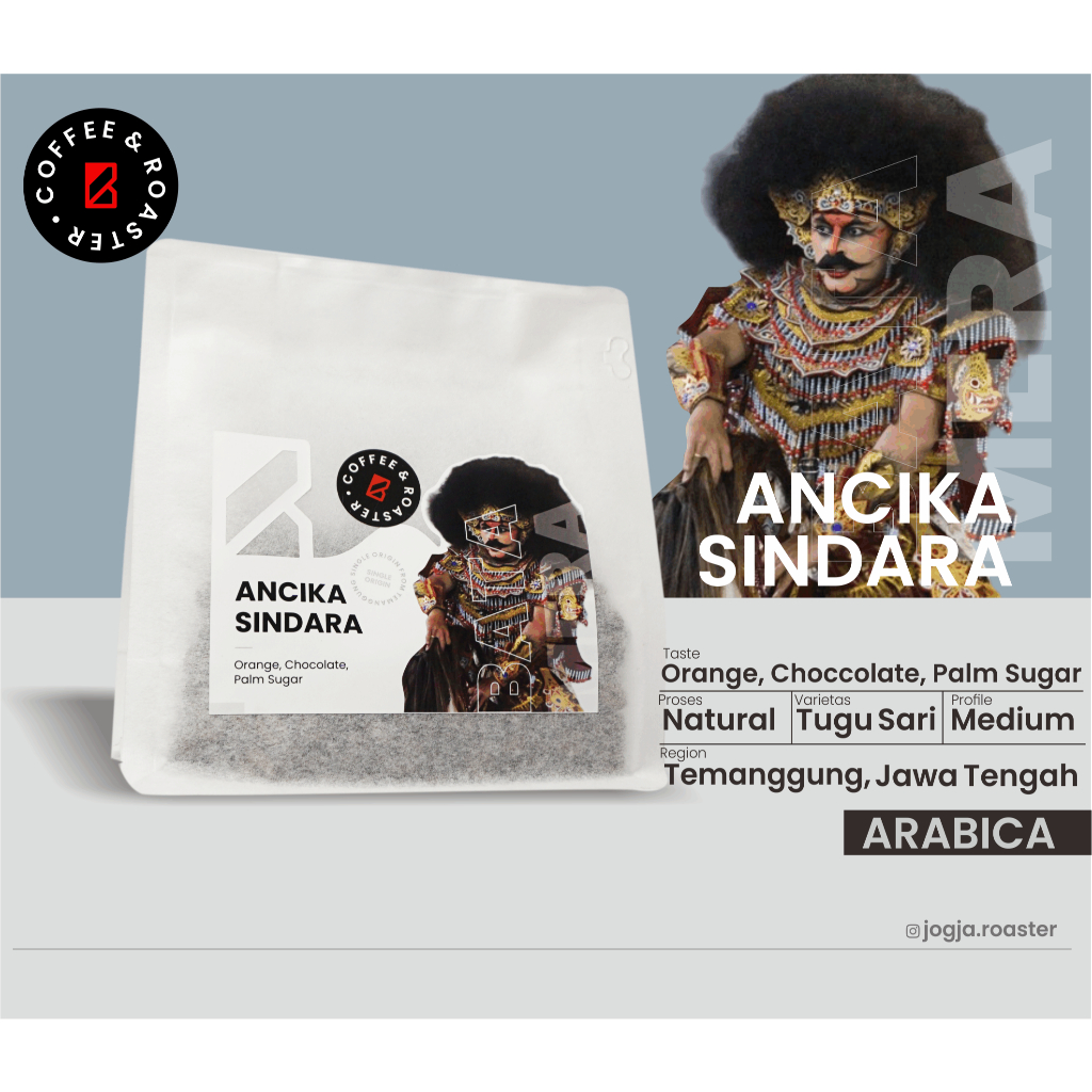 

Biji Kopi Arabika "Ancika Sindara" 100 gram | Roast Bean, Grind Bean