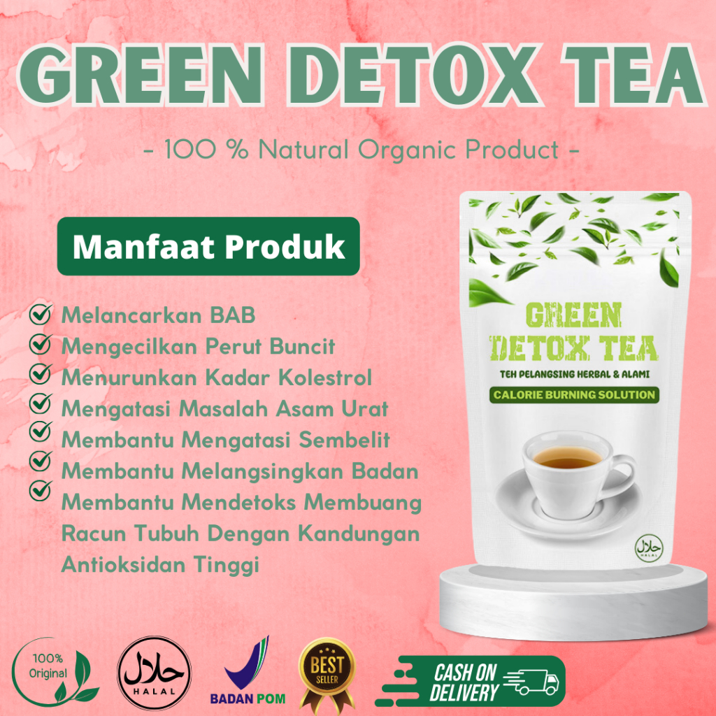 

GREEN DETOX TEA Pelangsing Badan dan Pembakar Lemak Perut Buncit isi 10-Teh pelangsing badan ampuh-Pelangsingberat herbal alami-Minuman penurun berat badan-Teh herbal untuk diet-Teh pelangsing tubuh terbukti-pelangsing ampuh-Minuman detoksifikasi tubuh