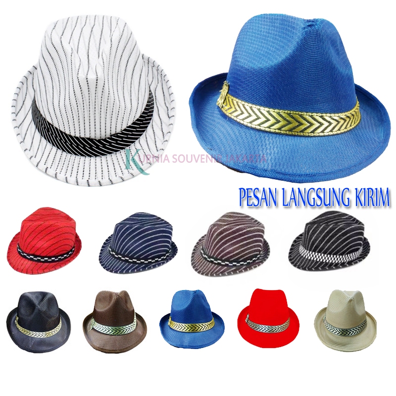 TOPI FEDORA-TOPI CUP FEDORA-TOPI FEDORA DEWASA-TOPI HITAM