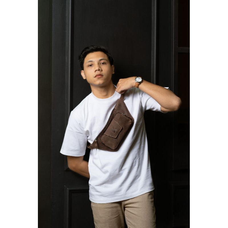 Mahameru Tas Waitsbag tas selempang Kulit asli