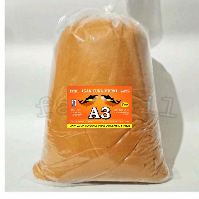

A3 Petis Madura Ikan Tuna Murni 500gram Kualitas SUPER Asli Konang Madura