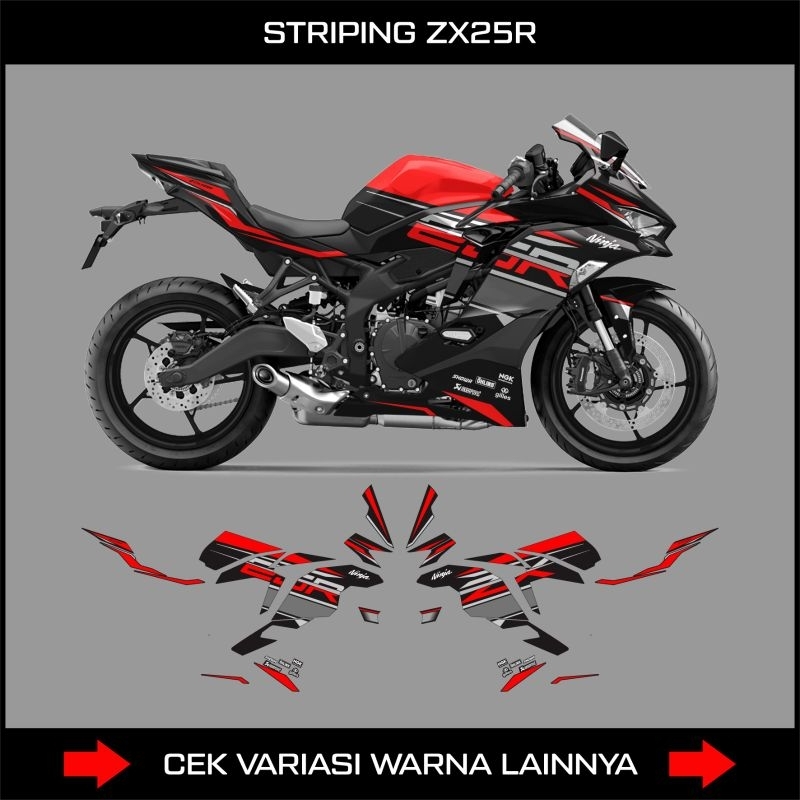 Stiker Striping Motor Kawasaki Ninja Zx25r / Sticker Decal Zx25r / List Body Zx25r / Stock Decals