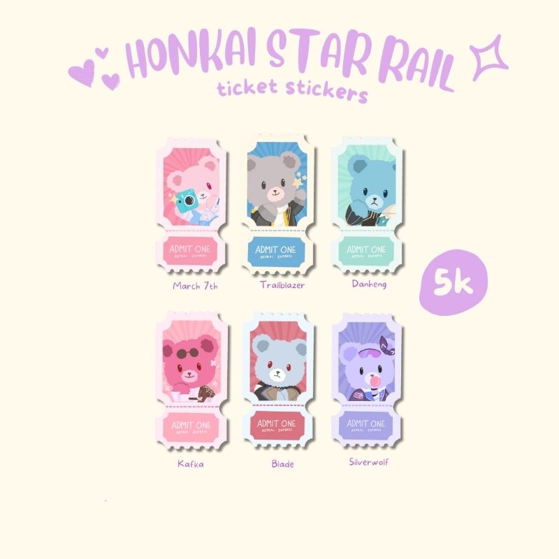 

Honkai Star Rail Ticket Stickers