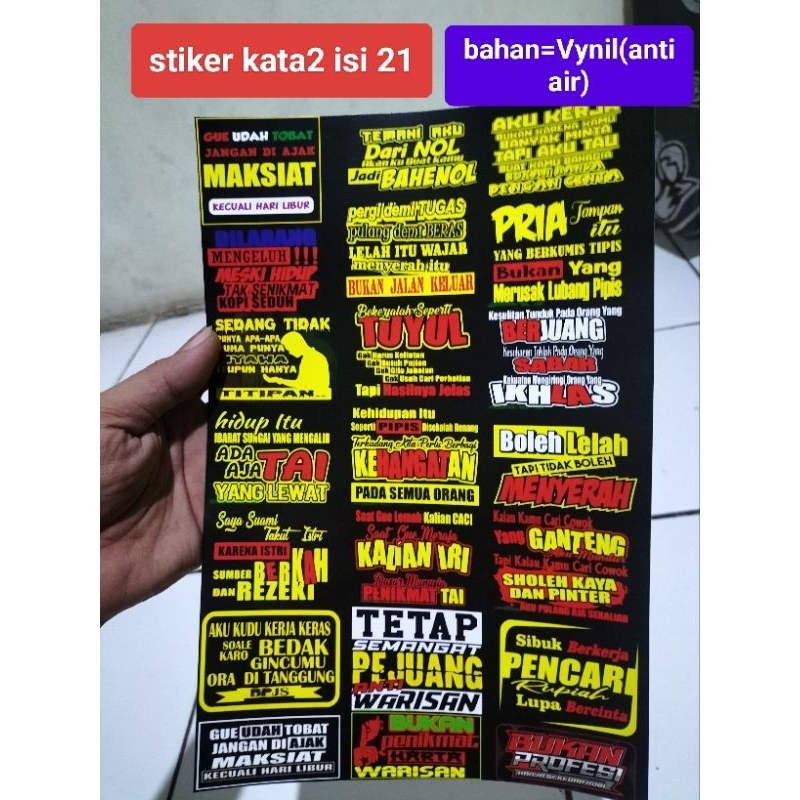 

Stiker Kata Kata | Stiker Pack | Stiker Anti Air | Stiker Vynil