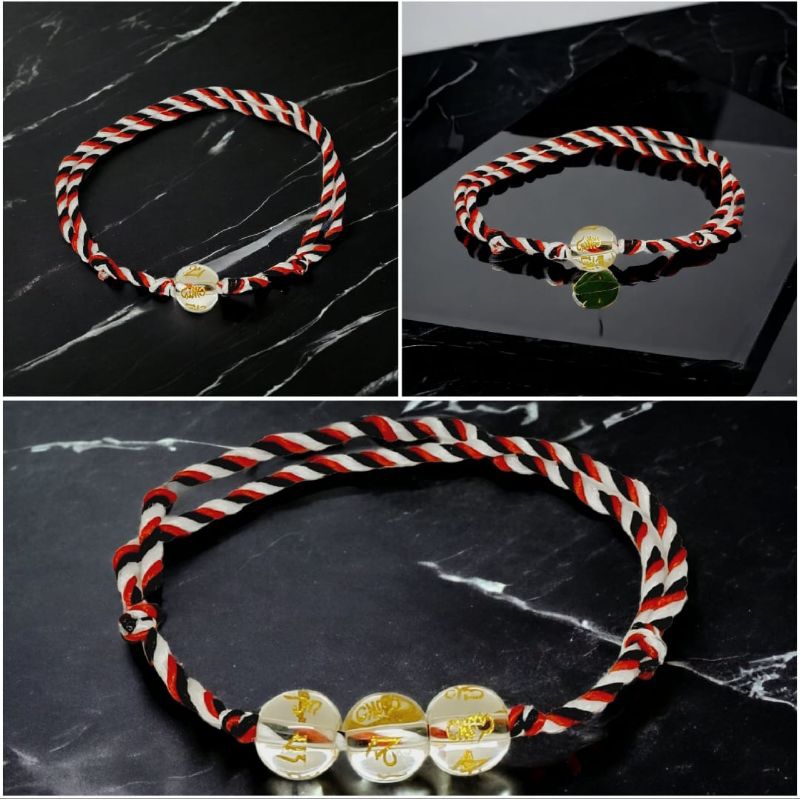 Gelang Tridatu batu Tibet /Gelang Tridatu tiga batu Tibet / Gelang Tridatu asli Bali original / Gela