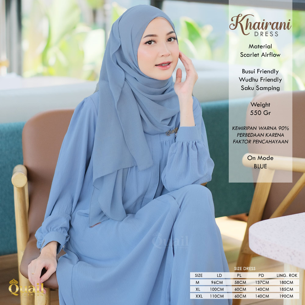 Quail Hijab - KHAIRANI EXSCLUSIVE DRESS ORI QUAIL GAMIS PREMIUM