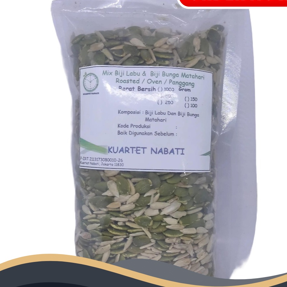 

HARI PENUH PROMO 5gr Roasted Campuran Biji Labu Pumpkin Seeds Biji Bunga Matahari Sunflower Seeds Panggang