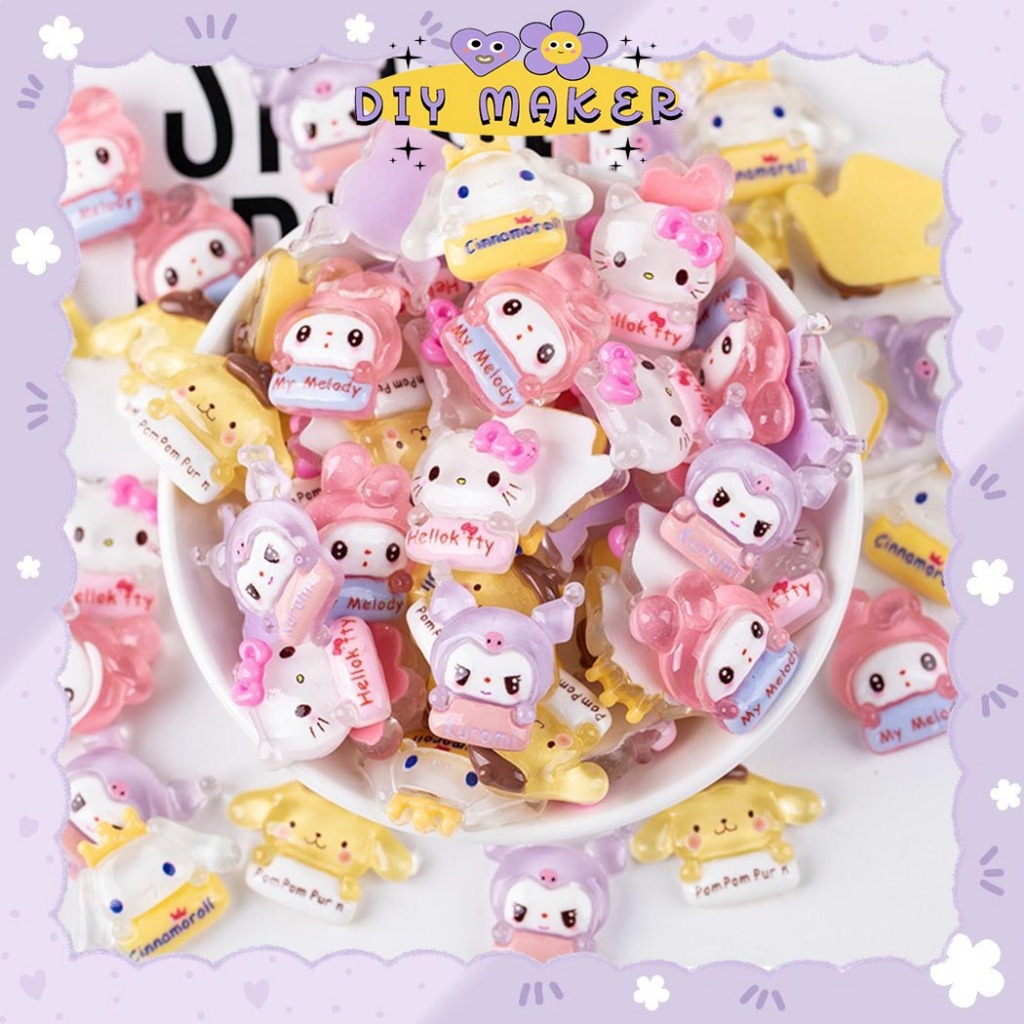 

DM Stiker 3D Clay Resin Dekor DIY Gantungan Kunci Kotak Pensil Botol STICKER MINI SANRIO DIY 3D-009