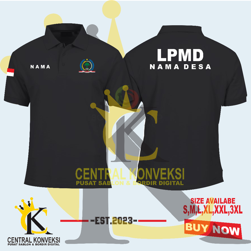 KAOS KERAH / POLOSHIRT LPMD LEMBAGA PEMBERDAYAAN MASYARAKAT DESA FREE NAMA DESA