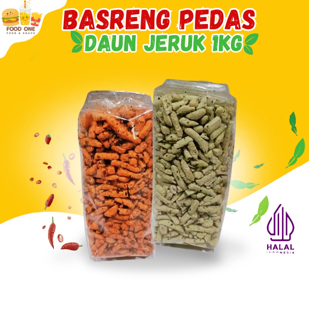 

BASRENG PEDAS KEMASAN 1KG REMPAH DAUN JERUK CEMILAN ENAK Berkualitas