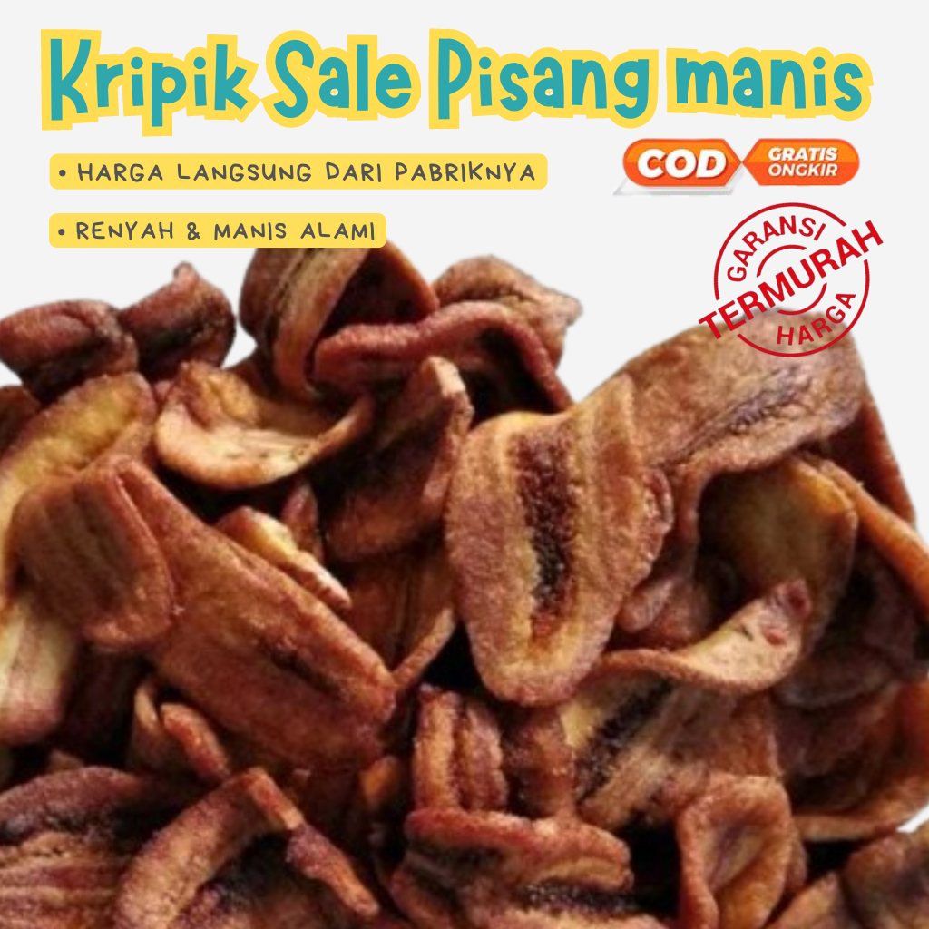 

1Kg | Promo Kripik Sale Pisang manis kering Renyah Kriuk Asli Cilacap murah