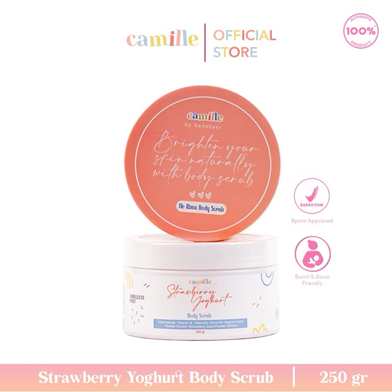 CAMILLE BODY SCRUB Strawberry Yoghurt | Mencerahkan Badan