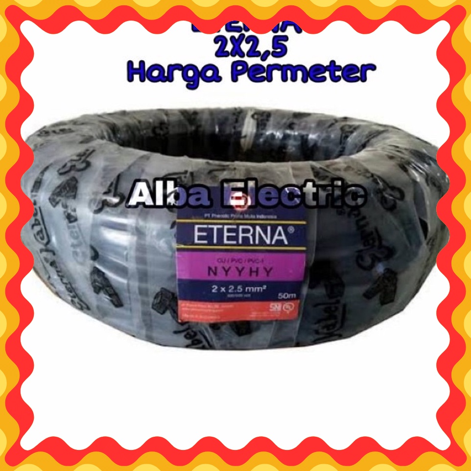 POTONGAN HARGA ETERNA Kabel 2x25 Hitam Serabut Kabel Listrik NYYHYO Ecer an 2x25
