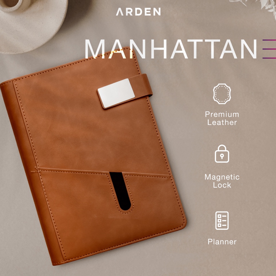 

8p Bayar Di Tempat ARDEN Agenda Manhattan Buku Binder Journal Premium Cover N88