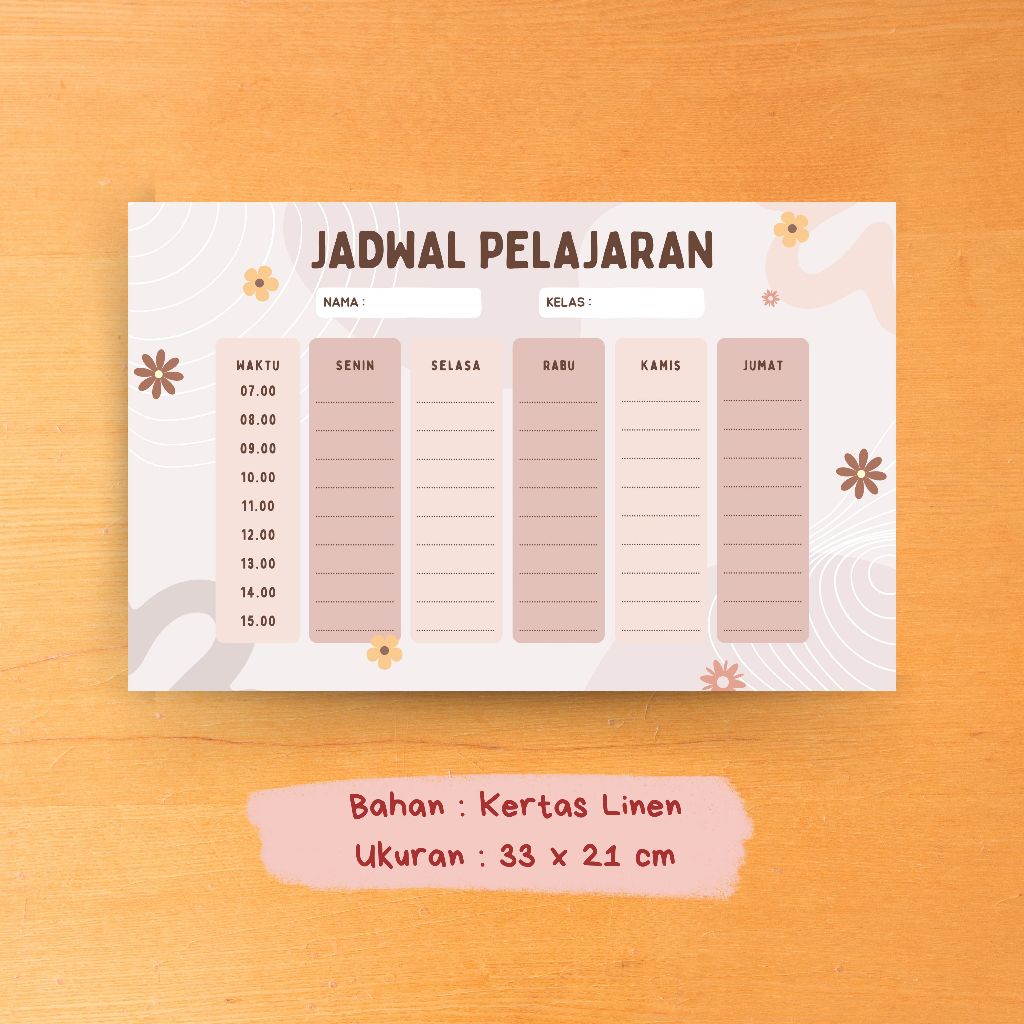 

JADWAL PELAJARAN / Kertas jadwal / Lembar kertas jadwal pelajaran