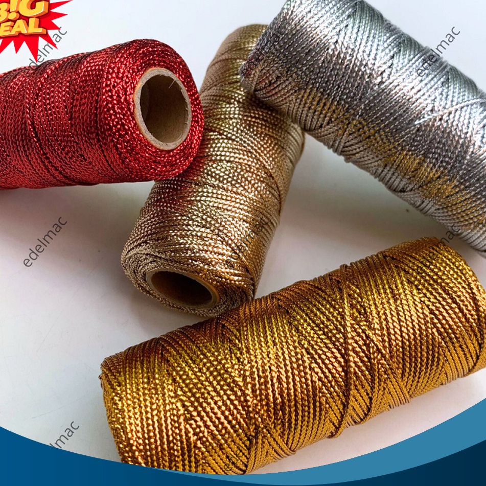 

HARI INI SAJA DISKON BIG Tali Emas Gold Silver Bouquet Binding Rope Tag Gift Packaging Wrap Souvenir Aksesoris Hadiah Kado DIY