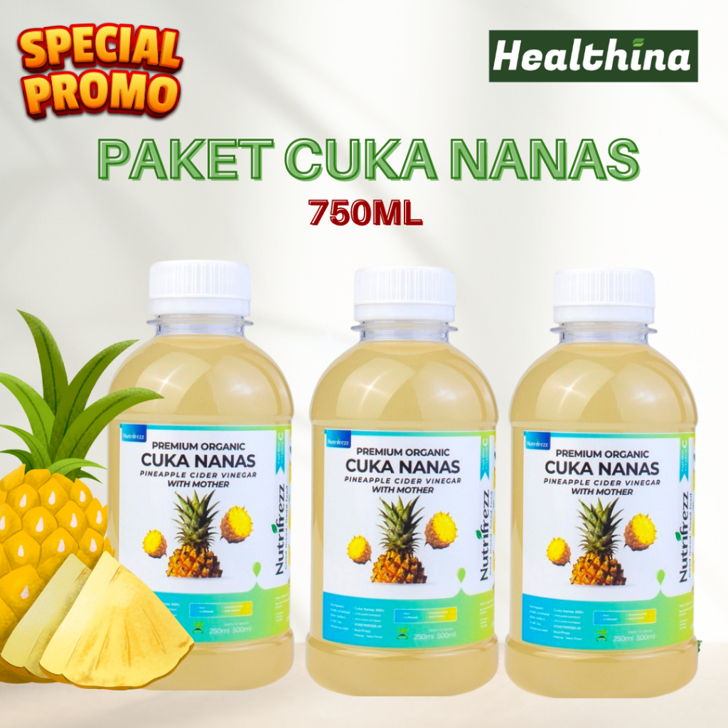 

Cuka Nanas Nutrifrezz 750 ml Asli With Mother - Diet Detox - Organik Tanpa Campuran - 250ml