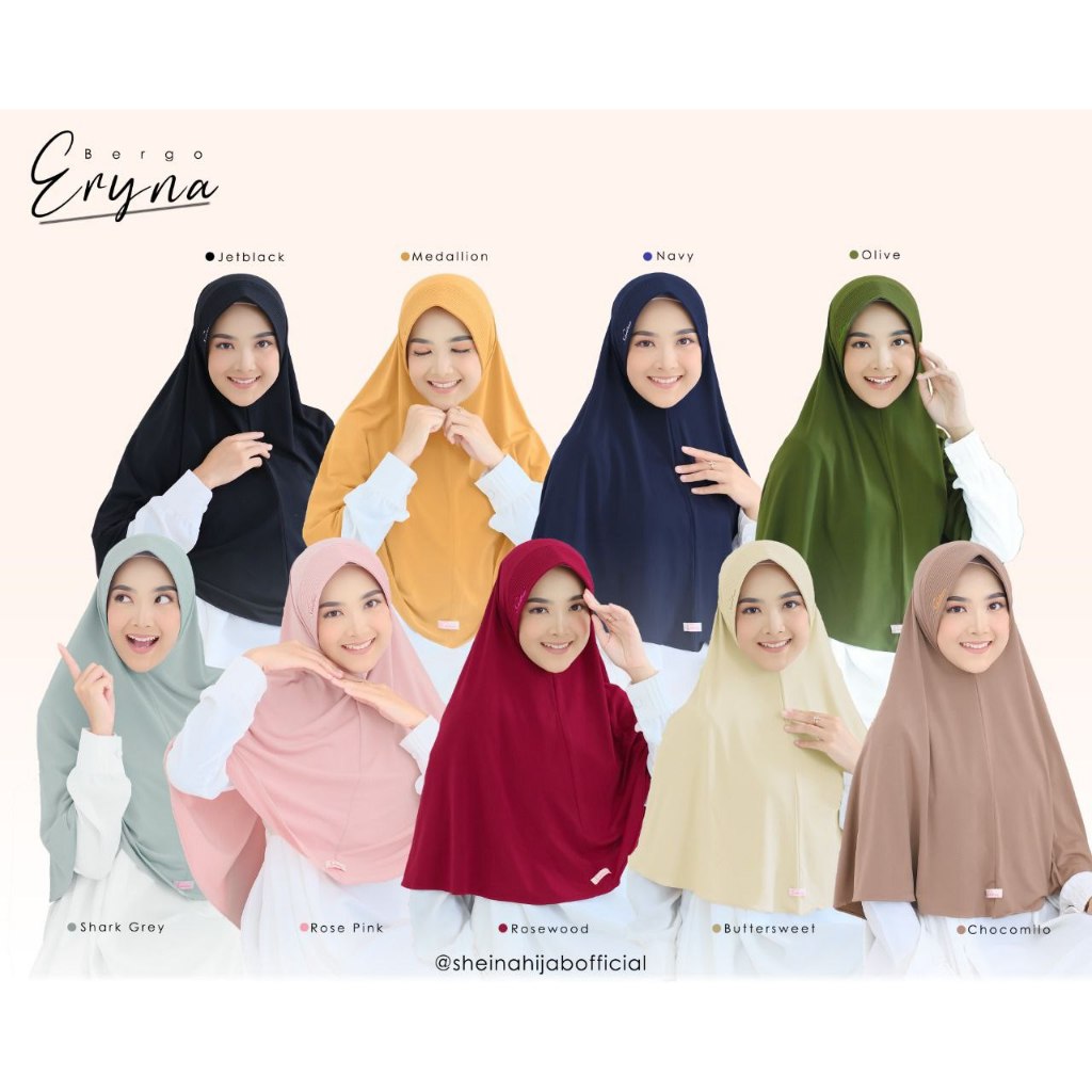Bergo Eryna By Sheina Hijab ( Bergo Size 'M' ) / Bergo daily/ Bergo hijab instan/ Hijab rumahan/ hij