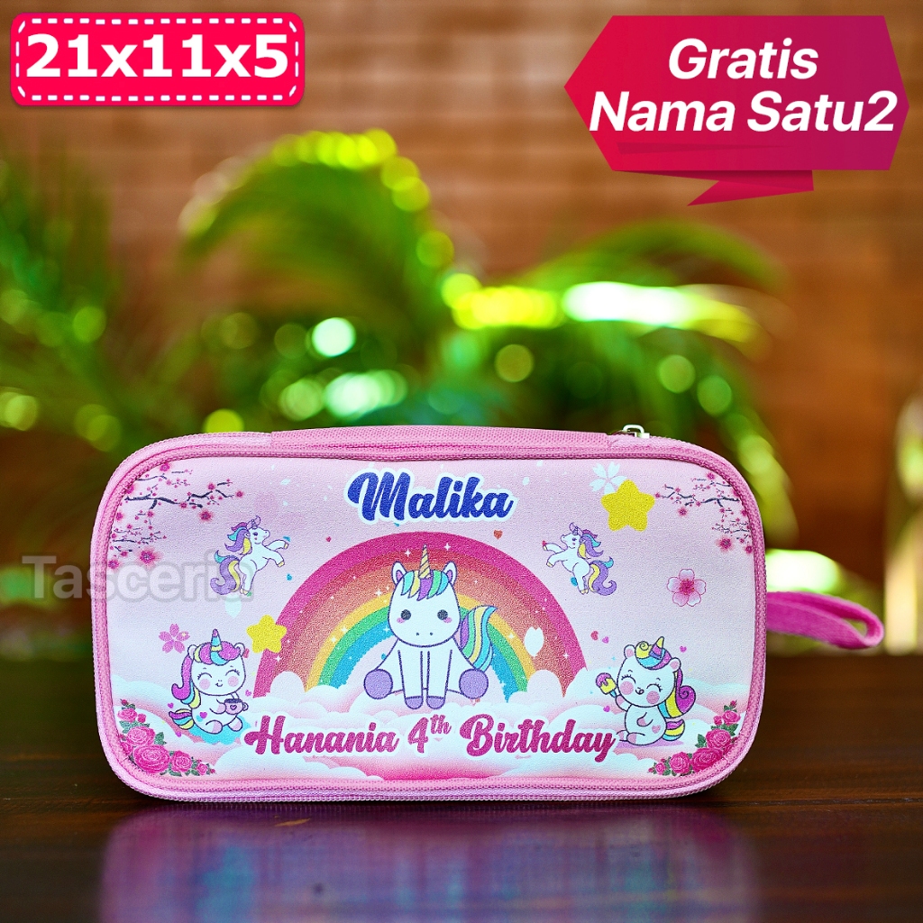 Pencil Case Anak Custom Unicorn / Hampers Souvenir Pencil Case Anak Custom