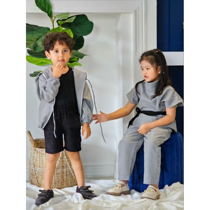 New Jadin Set Pants (one set) Baju Anak | One Set | Setelan Baju Anak Perempuan | Dress | Vintage El