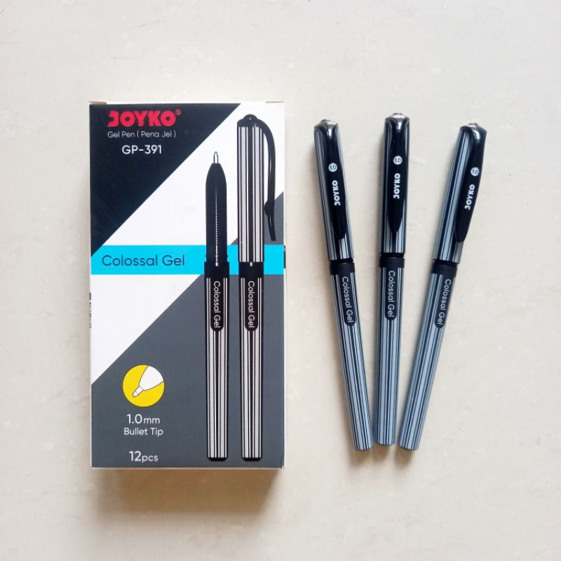 

[ LUSIN MURAH ] Pulpen Gel Pen Pena Jel 1.0 mm Joyko GP - 391 Colossal Gel Bullet Tip Hitam