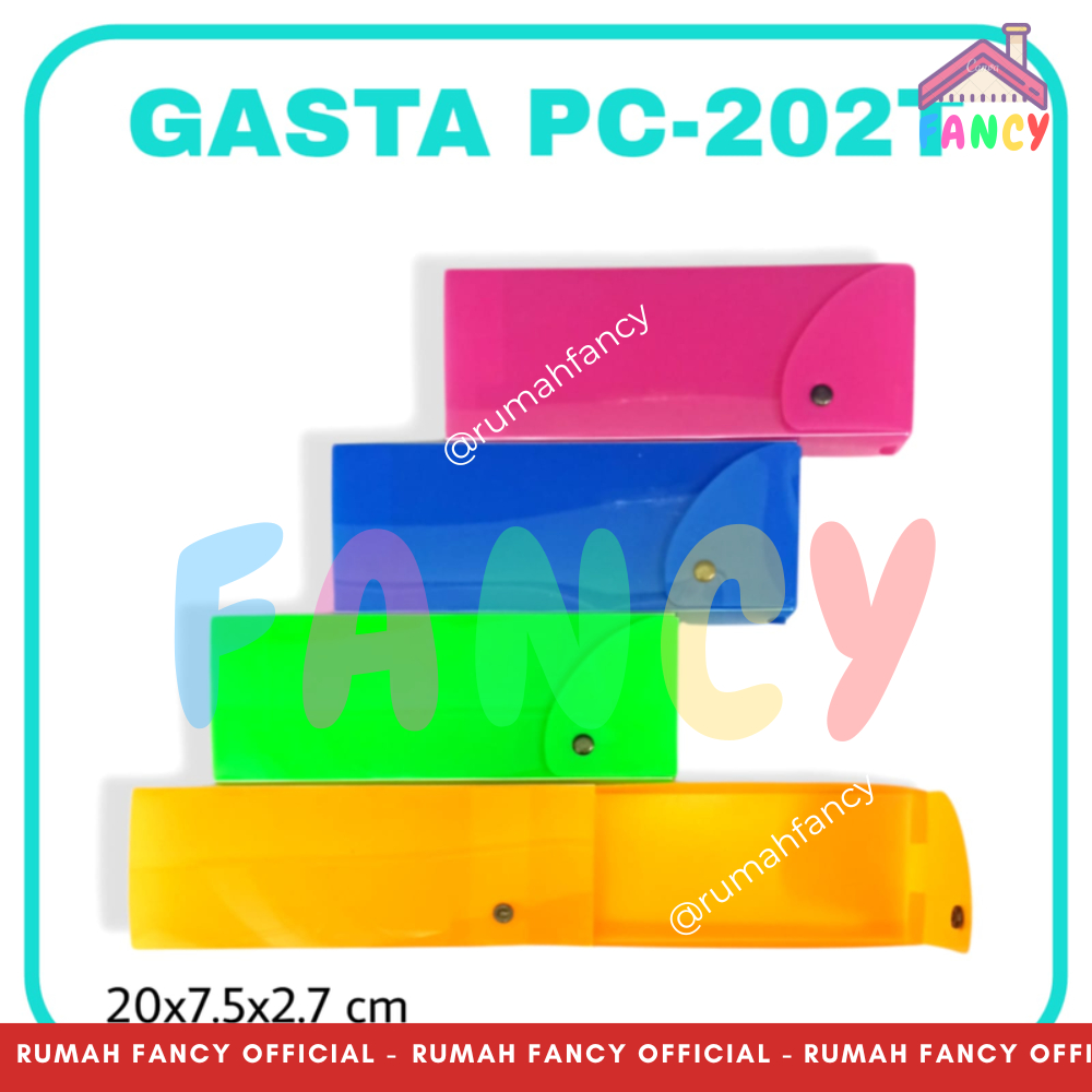 

Kotak Tempat Pensil Slide Plastik +Kancing TOPLA Transparan warna Neon