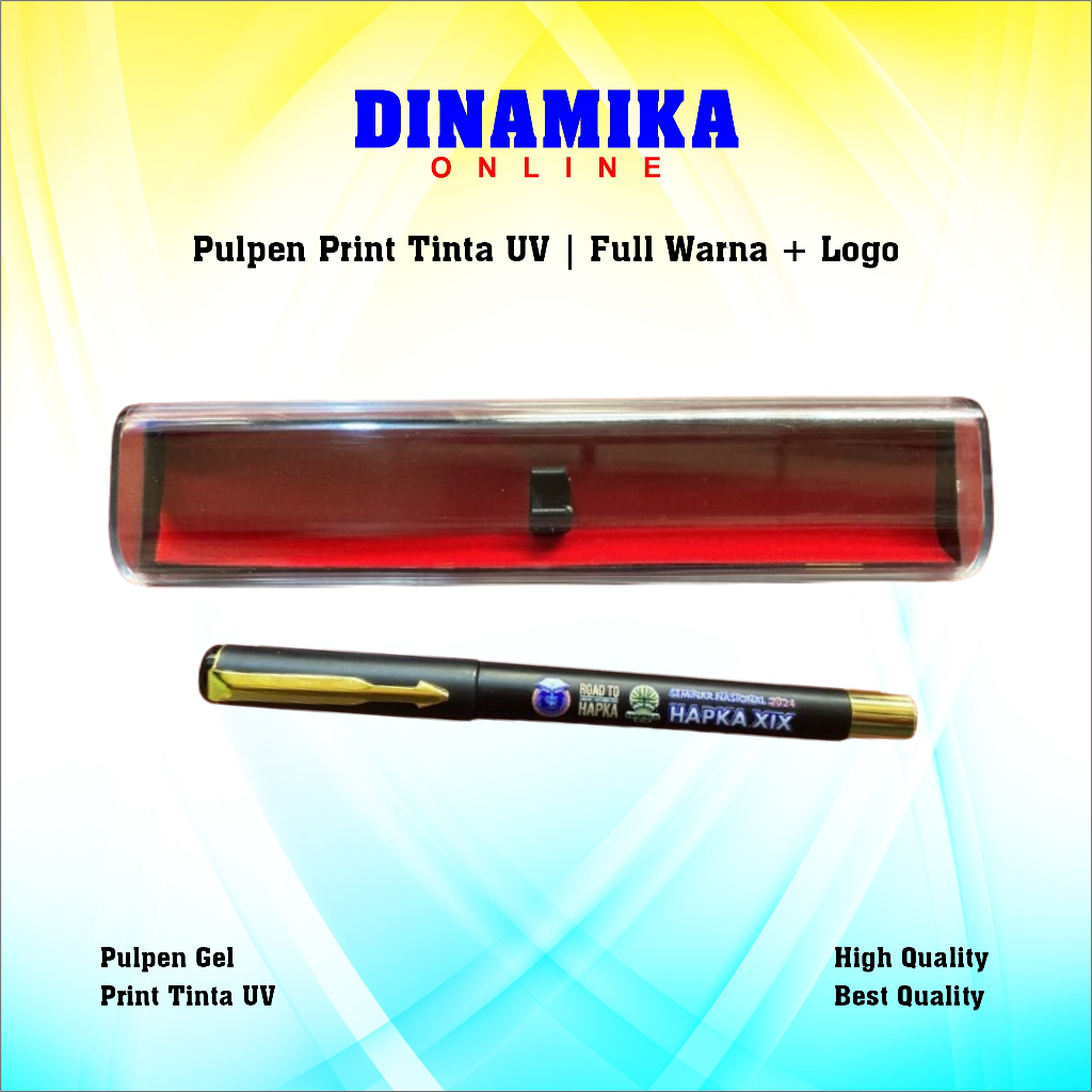 

Pulpen print tinta UV /type Jel Blackgold 1.0mm Custom