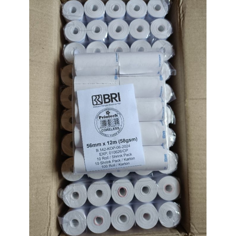 

KERTAS STRUK THERMAL 57x33 EDC BRI/AGEN BRILINK/LOGO BRI (1pak)