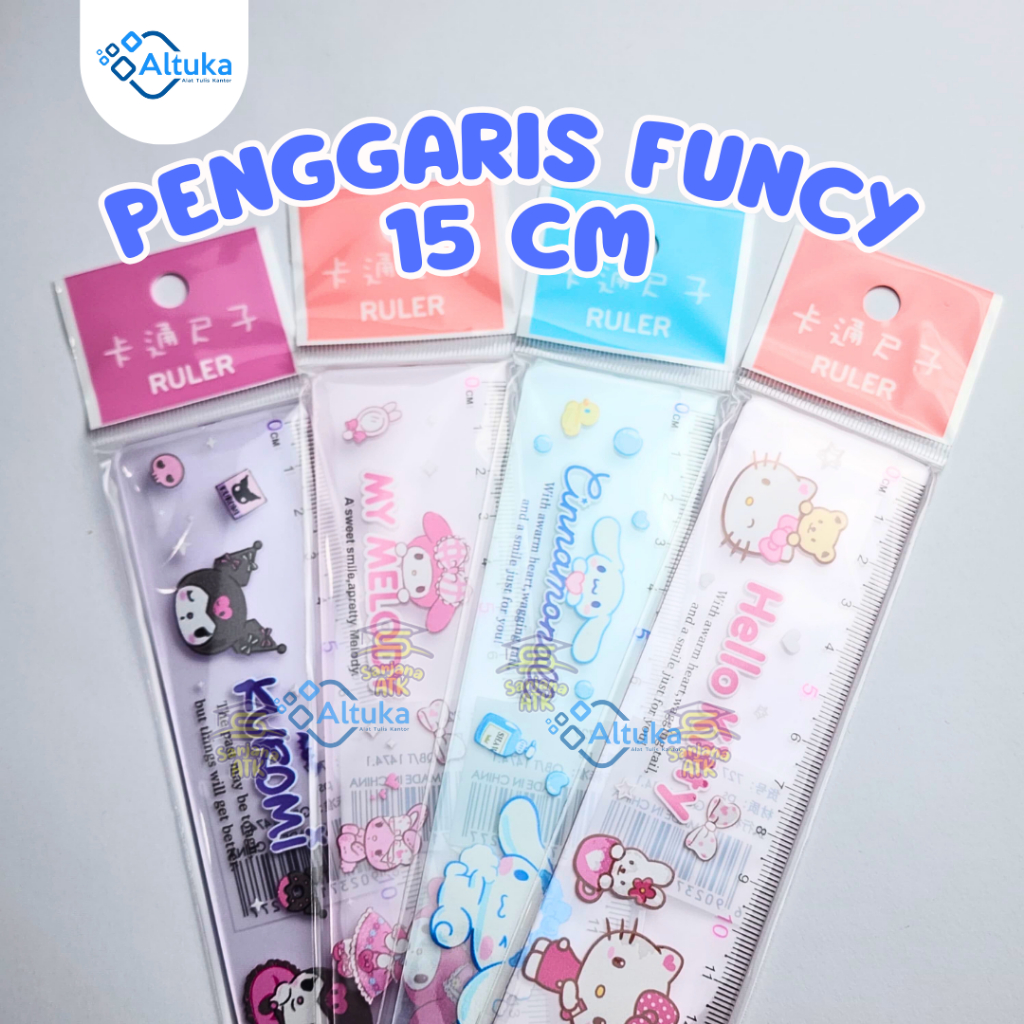 

Penggaris Plastik 15 cm Funcy Lucu Melody / Kuromi / Cinnamoroll / Hello Kitty 727