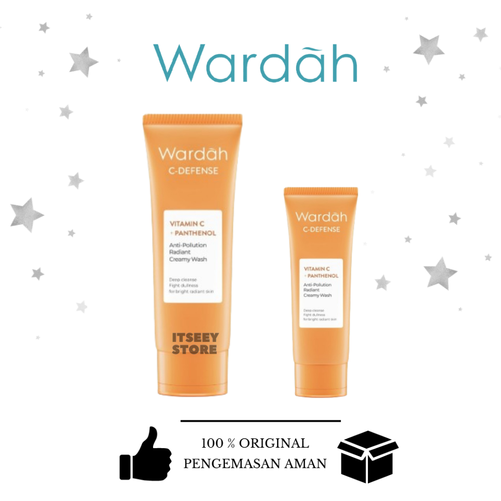 Wardah C-Defense Energizing Creamy Wash Pembersih Wajah dengan Vit C Sabun Cuci Muka Wardah
