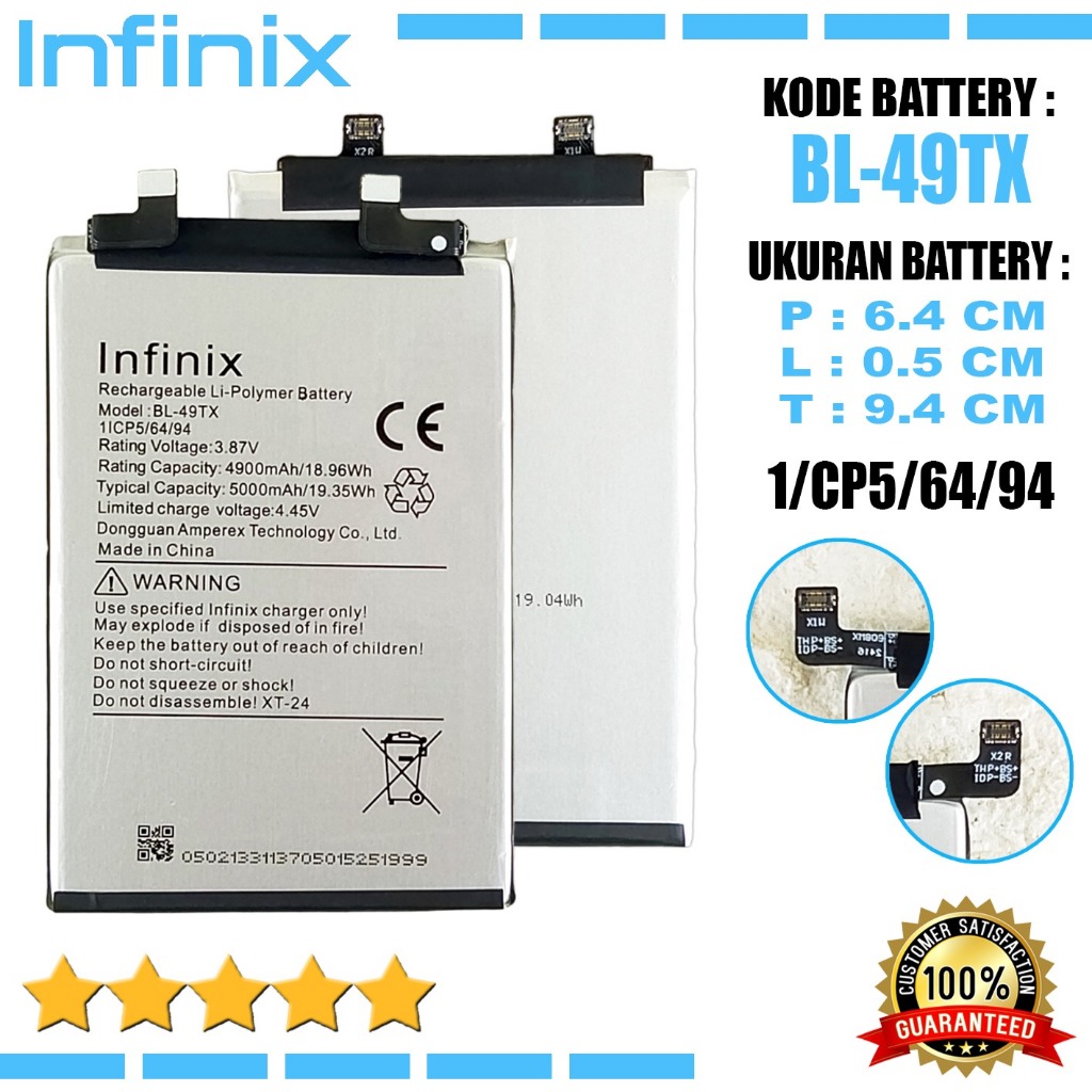 Baterai Battery Original Infinix BL-49TX / BL49TX Compatible Hp Infinix Note 30 - X6833B - X6711 Bat