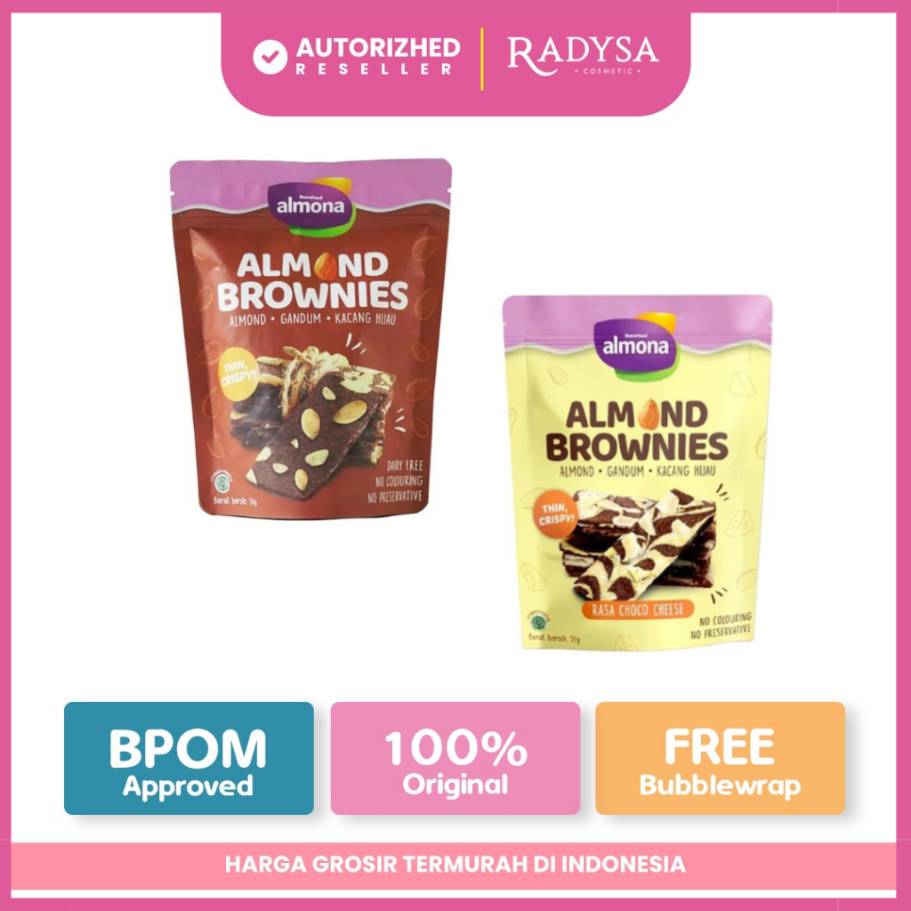 

- BUMBOO Almona Almond Brownies | Almona Cookies 50gr Snack Sehat - Dairy Free