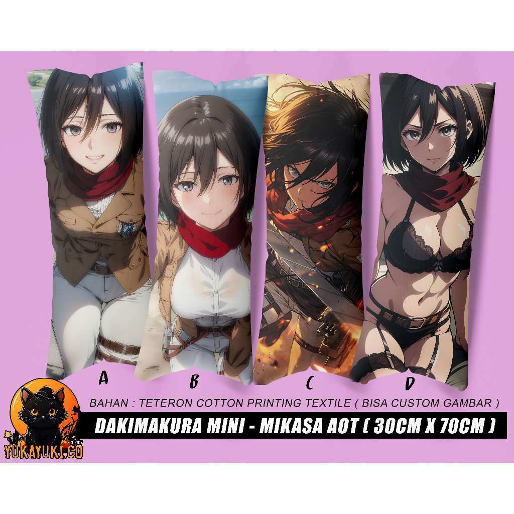 Bantal Dakimakura Mikasa (Attack on titan)