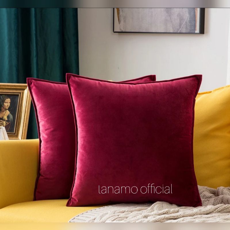 sarung bantal sofa polos bahan suede ukuran 35x35 40x40 45x45 50x50 60x60 bisa kustem ukuran, terima