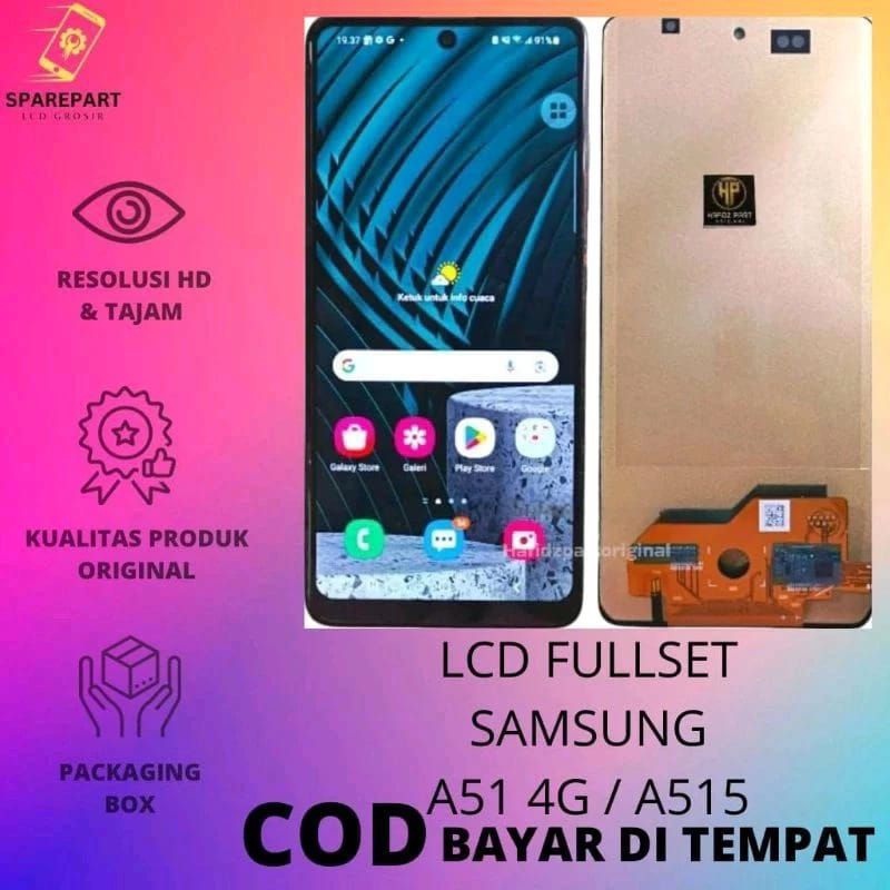 LCD FULLSET SAMSUNG OLED A51 4G / A515 / A51 5G AKTIF FINGERPRINT LCD TOUCHSCEEEN ORIGINAL